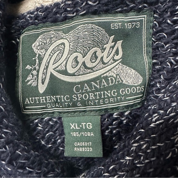 ROOTS OVERSIZED  SHAWL COLLAR  KNIT SWEATER WITH  1/4 BUTTON FRONT MENS SZ XL - Picture 10 of 10